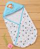 Babyhug Interlock Cotton Wrapper Jungle Embroidery - Blue