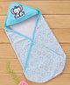 Babyhug Interlock Cotton Wrapper Elephant Embroidery - Blue