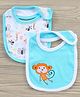 Babyhug Interlock Cotton Bibs Jungle Print Pack of 2 - Blue (Colour May Vary)