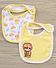 Babyhug Interlock Cotton Bibs Lion Print Pack of 2 - Yellow