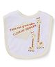 BabyPure Terry Bib I Love My Grandpa Print - Cream & White