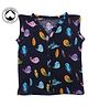 Polka Tots Sleeveless Bird Printed Jhabla - Navy Blue