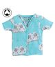 Polka Tots Half Sleeves Sheep Printed Jhabla - Blue