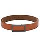 CALVADOSS Solid Belt With Rectangle Design Push Pin Closure - Tan
