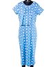 Kriti Comfort Maternity Gown With Feeding Layer - Blue