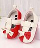 Cute Walk by Babyhug Velcro Booties Bow Applique - Red