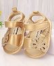 Cute Walk by Babyhug Velcro Booties Butterfly Applique -Golden