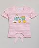 Nottie Planet Short Sleeves Meow Print Top - Pink