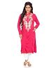 Kriti Ethnic Maternity Nursing Kurta With Yoke Embroidery - Pink