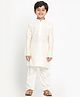 Vastramay Full Sleeves Solid Kurta & Pajama Set - Cream