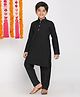 Vastramay Full Sleeves Solid Kurta And Pyjama - Black