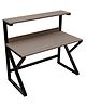 Riyan Luxiwood Bali Computer Table with Open Storage Shelves in Beige Finish