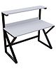 Riyan Luxiwood Bali Computer Table with Open Storage Shelves in White Finish