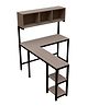 Riyan Luxiwood Hutch Corner Study Table - Brown