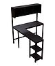 Riyan Luxiwood Hutch Corner Study Table - Dark Brown