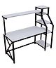 Riyan Luxiwood Rio Computer Table with Open Storage Shelves in White Finish