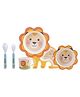 Sanishth Bamboo Lion Shaped Mealtime Dinnerware - Multicolour