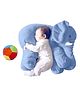 Little Innocents Fibre Filled Stuffed Animal Elephant Baby Pillow - Blue