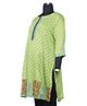 Kriti Ethnic Maternity Three Fourth Sleeves Kurta With Printed Border - Green