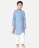 Tabard Full Sleeves All Over Print  Kurta With Salwar - Blue