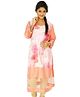 Krit Ethnic Maternity Kurta With Organza Border - Pink And Peach