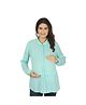 Kriti Western Maternity Woven Top - Aqua Blue