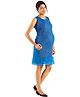 Kriti Western Maternity Woven Dress - Royal Blue