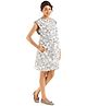Kriti Western Maternity Woven Short Sleeves Tunic Top - White Orange