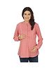 Kriti Western Maternity Woven Top - Coral Pink 
