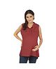 Kriti Western Maternity Sleeveless Top - Maroon