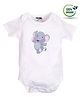 COCOON ORGANICS Half Sleeves Elephant Print Onesie - White
