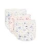 Baby Pure Cloth Nappy With Velcro Closure Printed Large Pack of 3 - White