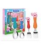 Uniquebuyin Peppa Pig Spoon & Fork Set of 4 - Multicolour