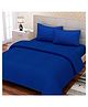SEJ by Nisha Gupta Cotton California King Bedsheet Set With Pillow Cover -  Navy Blue