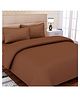 SEJ by Nisha Gupta Cotton California King Bedsheet Set With Pillow Cover -  Brown