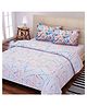 SEJ By Nisha Gupta Cotton King Bedsheet Set Abstract Print - Blue
