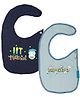 Zeezeezoo Infants Bibs Pack of 2 - Navy Light Blue 