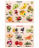 MINDMAKER Wooden Knob and Peg Fruits and Vegetables Puzzle Pack of 2 Multicolour - 20 pieces