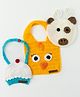 The Original Knit Pack Of 3 Cupcake Design Bibs - White off White Yellow