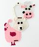 The Original Knit Pack Of 3 Cow Design Bibs - Pink & White