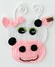 The Original Knit Cow Design Bib - White & Pink