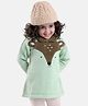 Babyoye Full Sleeves Cotton Woollen Dress Deer Applique - Green