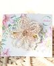 CHOKO Crystal & Pearls Embellished Flower On Alligator Hair Clip - Off White & Pink