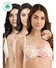 Inner Sense Pack Of 3 Organic Antimicrobial Padded Non Wired Feeding Bra - Beige White Peach