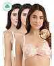 Inner Sense Pack Of 3 Organic Antimicrobial Padded Non Wired Feeding Bra - White Peach