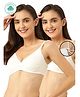 Inner Sense Pack Of 2  Organic Antimicrobial Laced Triangular Maternity Bra - Milky White