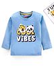 Babyhug Cotton Knit Full Sleeves T-Shirt Text Print - Blue