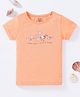 Ed-a-Mamma Half Sleeves Shell Print Top - Orange