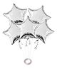 AMFIN (Pack of 6) 18 Inch Silver Star Shaped Foil Balloon With Ribbon / Star Shape Balloons for Decoration / Birthday Balloons for Decoration - Silver