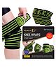 MuscleXP DrFitness Knee Wraps For Cross Training Compression & Elastic Support - Black Green